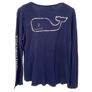 Vineyard Vines Shirt Mens Size Medium Vintage Whale Long-Sleeve graphic Navy M